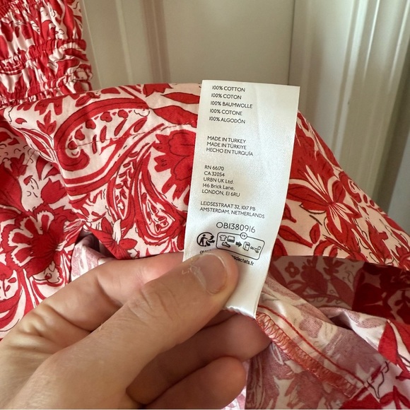 New Anthropology The Somerset Mini Dress Size XSP Color Red Pink - Picture 4 of 7